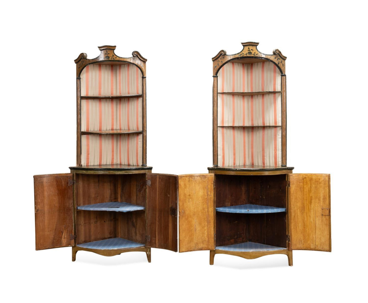 PAIR OF 18TH C. VENETIAN ROCOCO CORNER CUPBOARDS