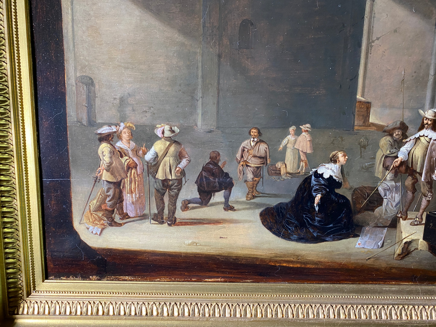 18th / 19th Century Henrietta Maria presenting herself with dowry to King Charles I of England Dutch Old Master