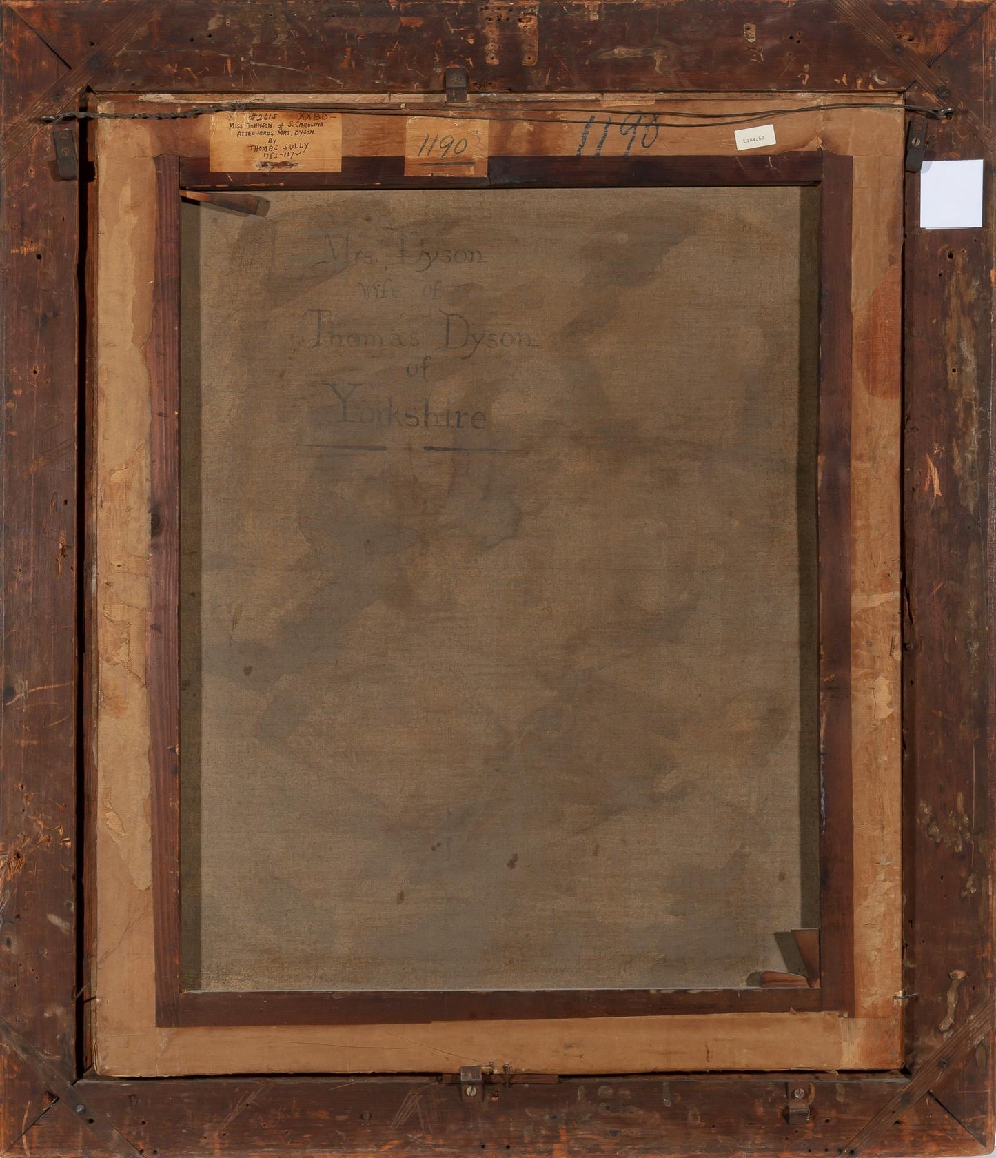 Attributed to Thomas Sully Portrait of Mrs. Dyson wife of Thomas Dyson of Yorkshire