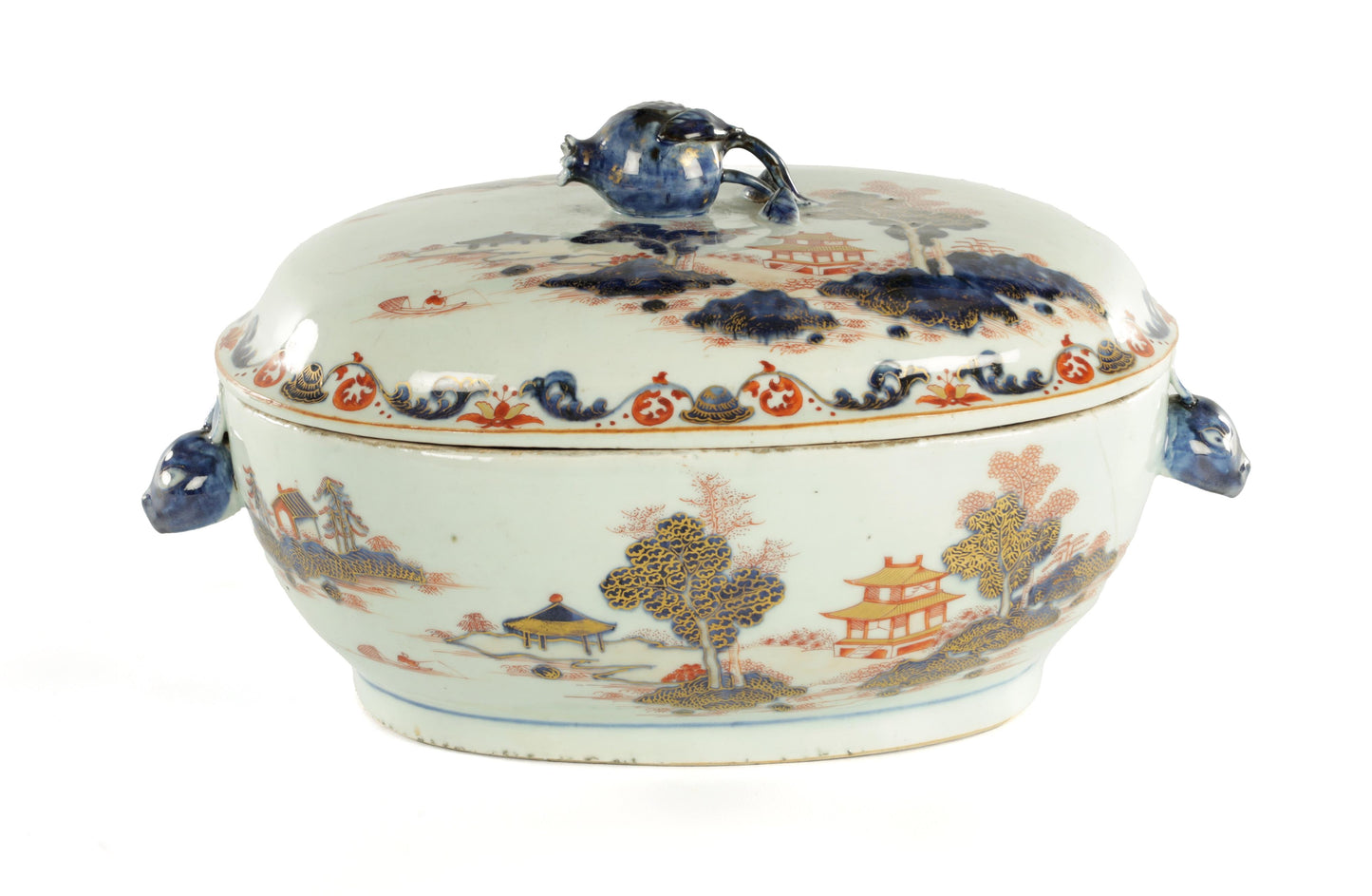 18TH CENTURY CHINESE IMARI PORCELAIN TUREEN YONGZHENG/QIANLONG PERIOD