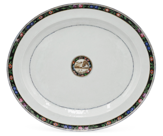 Chinese Export European Market Platter, 19th Century 20 1/8 Inches