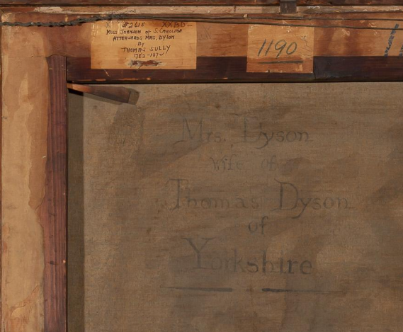 Attributed to Thomas Sully Portrait of Mrs. Dyson wife of Thomas Dyson of Yorkshire