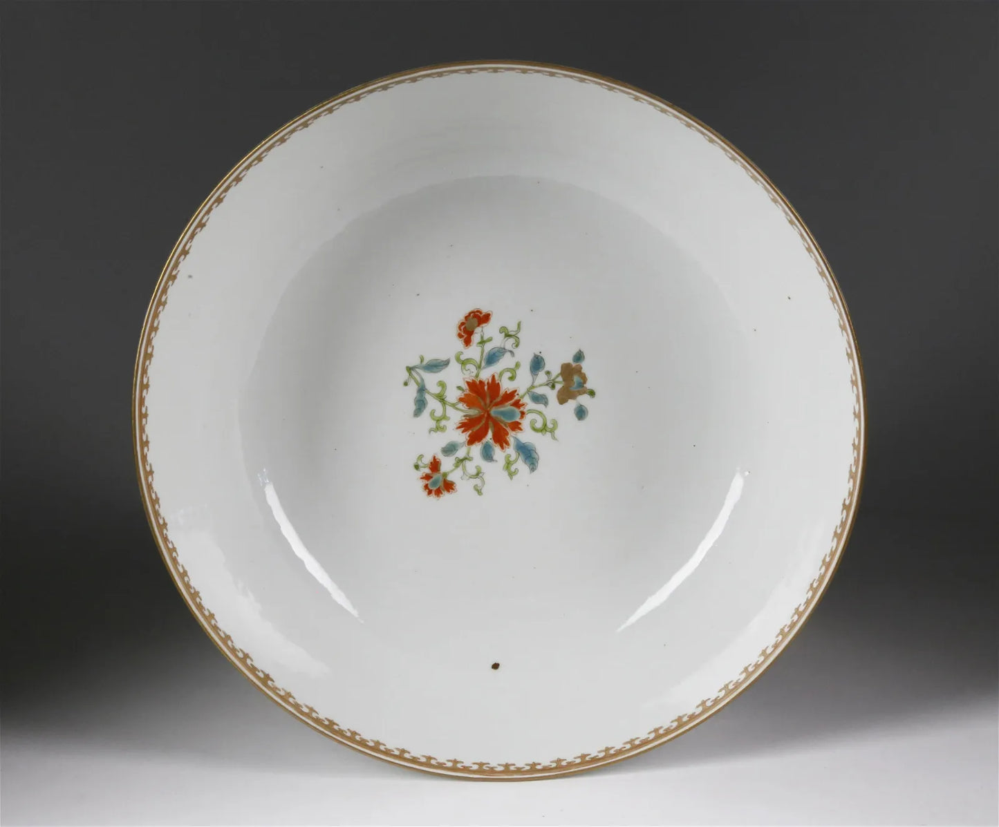 18th Century Chinese Export Famille Rose "Judgement of Paris" Punchbowl" 11 3/8 Inches in Diameter