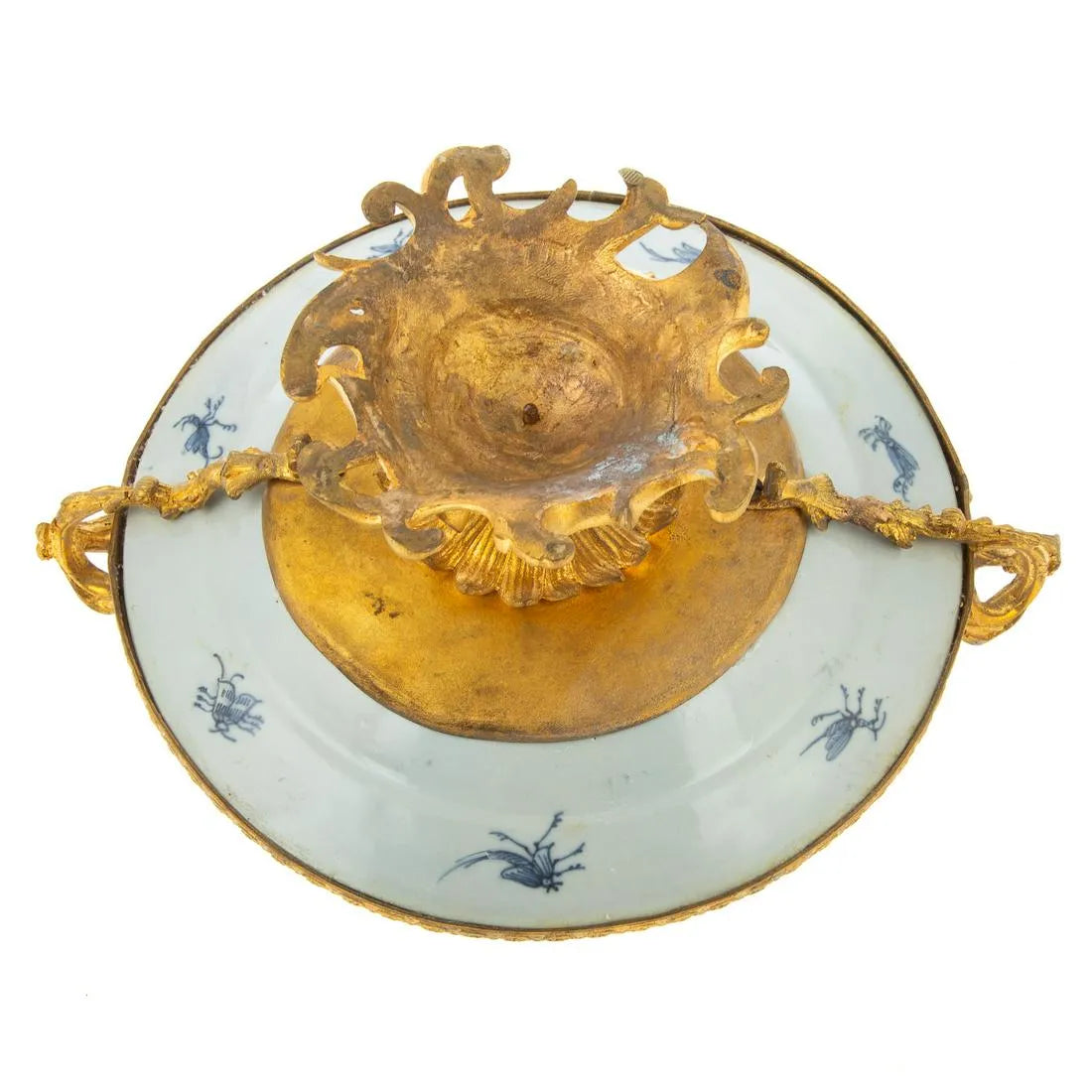 Authenticated Chinese Export 1735 Cornelis Pronk Dame Au Parasol Imari Plate Ormolu Mounts