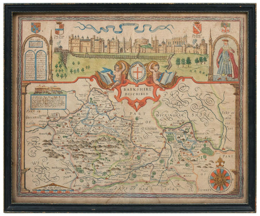 17TH CENTURY JOHN SPEED BARKSHIRE ENGLAND DESCRIBED MAP