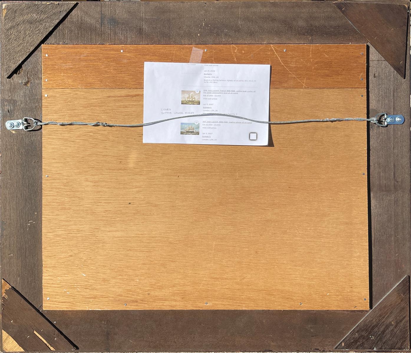 VOC Dutch Galleon Arriving at Port Signed Jean Laurent Port Oil on Panel 18 by 22 Inches