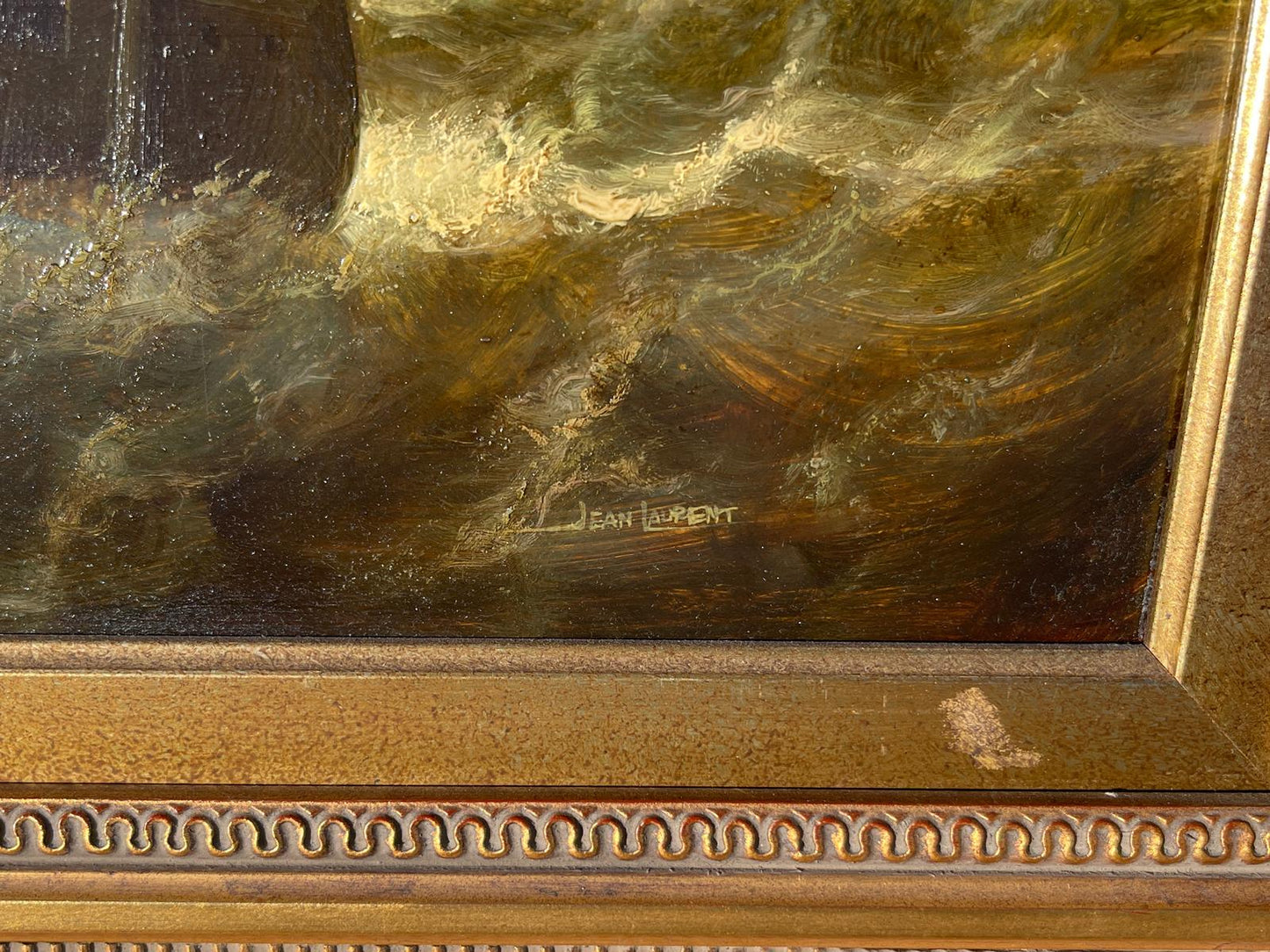 VOC Dutch Galleon Arriving at Port Signed Jean Laurent Port Oil on Panel 18 by 22 Inches