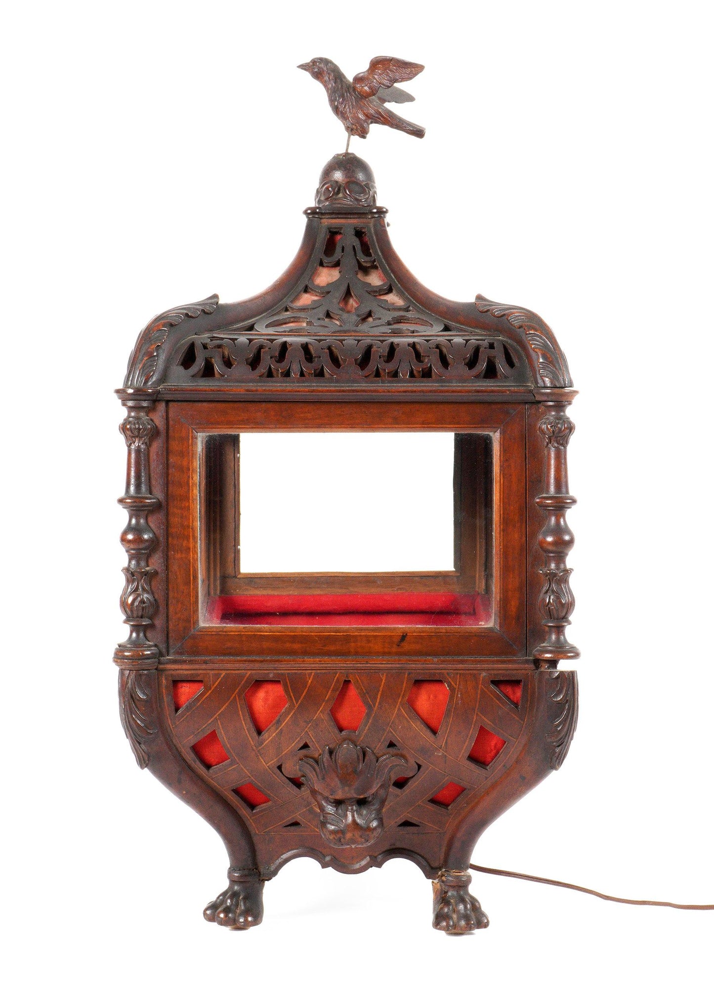 18th Century English Reliquary Vitrine Keepsake Display 29 Inches in Height