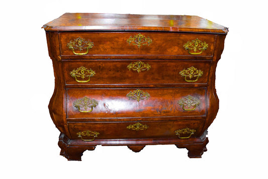 18th Century Dutch burl walnut Bombay Chest