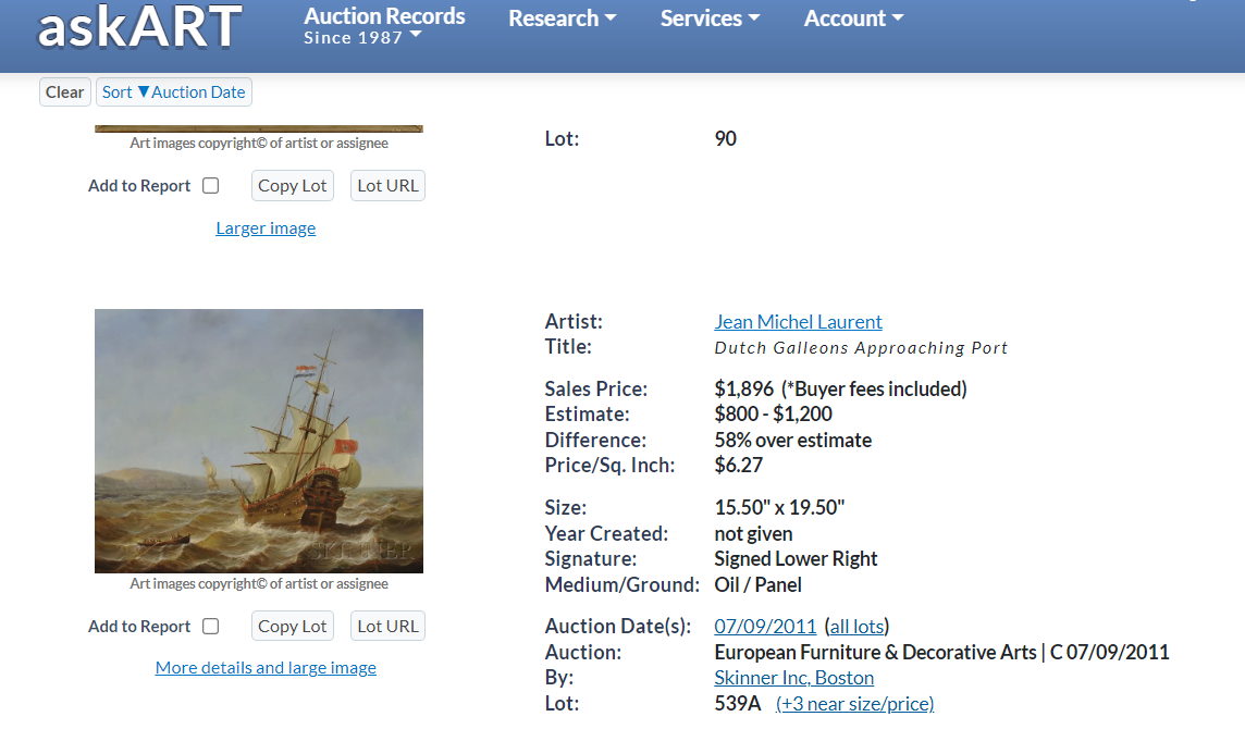 VOC Dutch Galleon Arriving at Port Signed Jean Laurent Port Oil on Panel 18 by 22 Inches