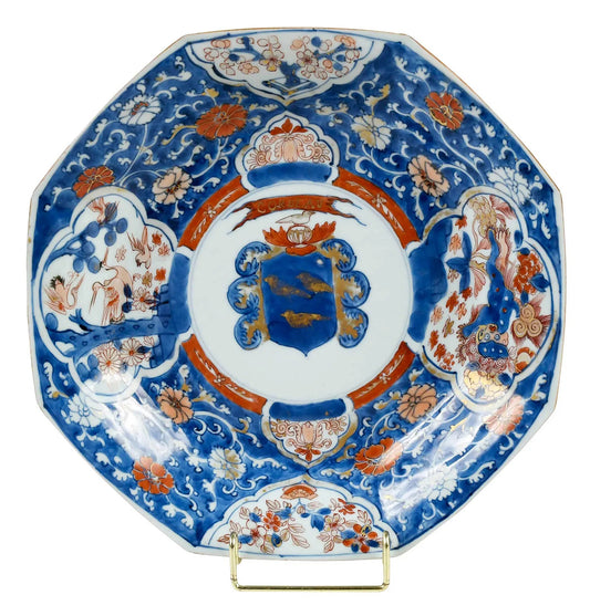 18th Century Chinese Export Armorial Charger 11 1/2 Inches for French Market "Corbeau"