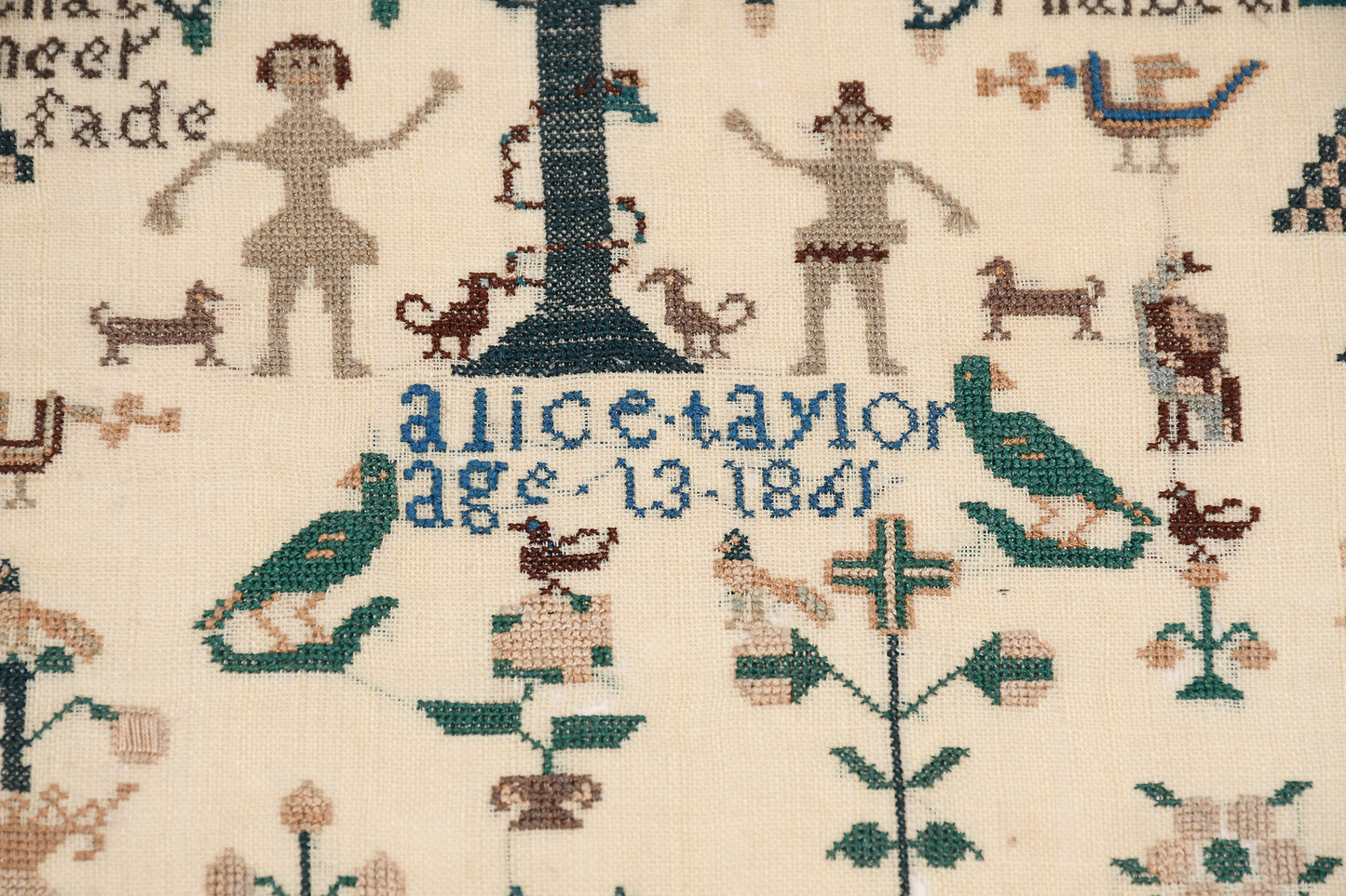 Americana 1861 ADAM AND EVE SAMPLER BY ALICE TAYLOR