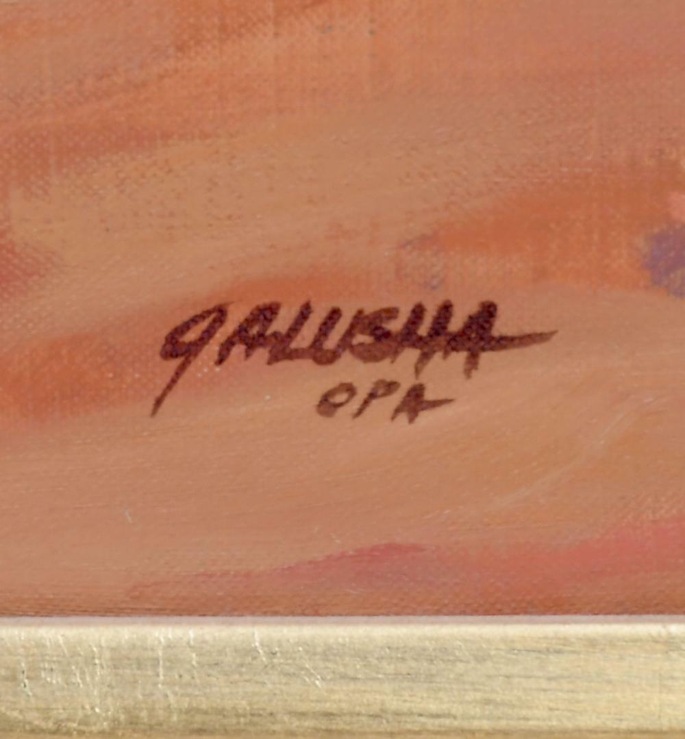 Cowboy "Early Morning Start" by Richard Galusha Western Landscape Oil on Board