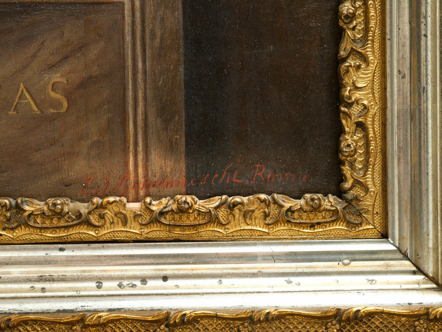 COMITAS PAINTING AFTER RAPHAEL 19thC ROMAN SCHOOL Oil on Canvas 25x13.75