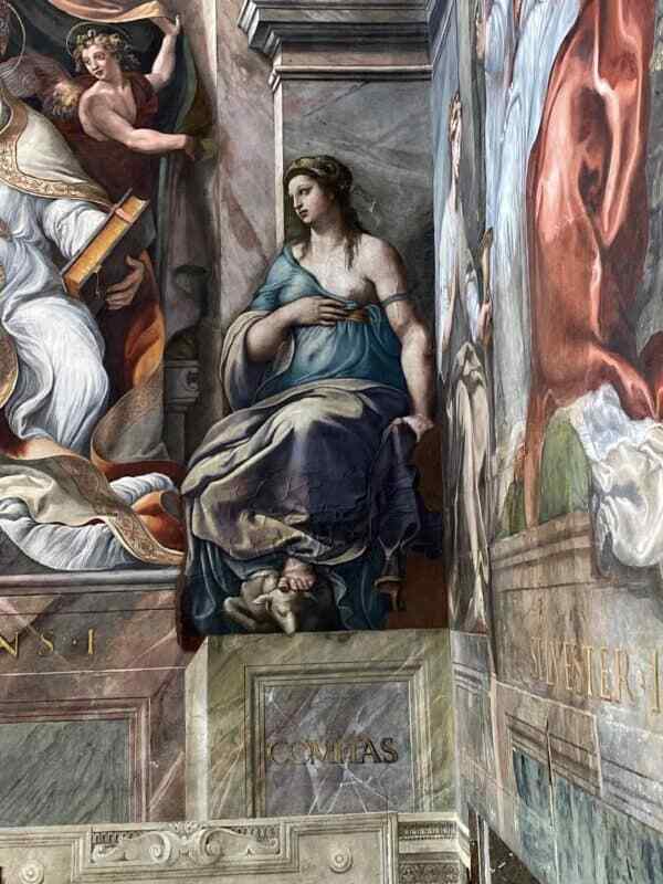 COMITAS PAINTING AFTER RAPHAEL 19thC ROMAN SCHOOL Oil on Canvas 25x13.75