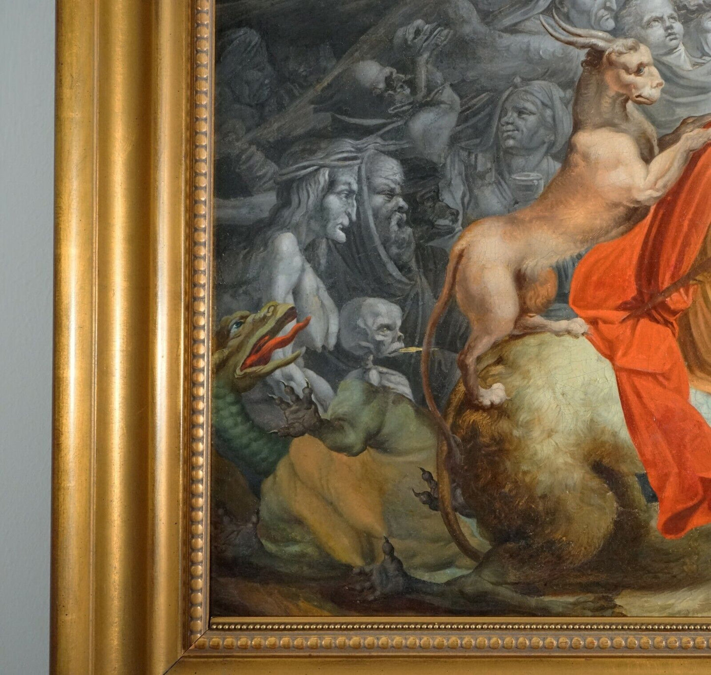 Witches Sabbath Painting After Parmigianino 1503 - 1540 18th century Oil Canvas Restored