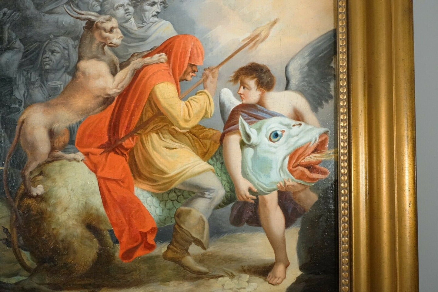 Witches Sabbath Painting After Parmigianino 1503 - 1540 18th century Oil Canvas Restored