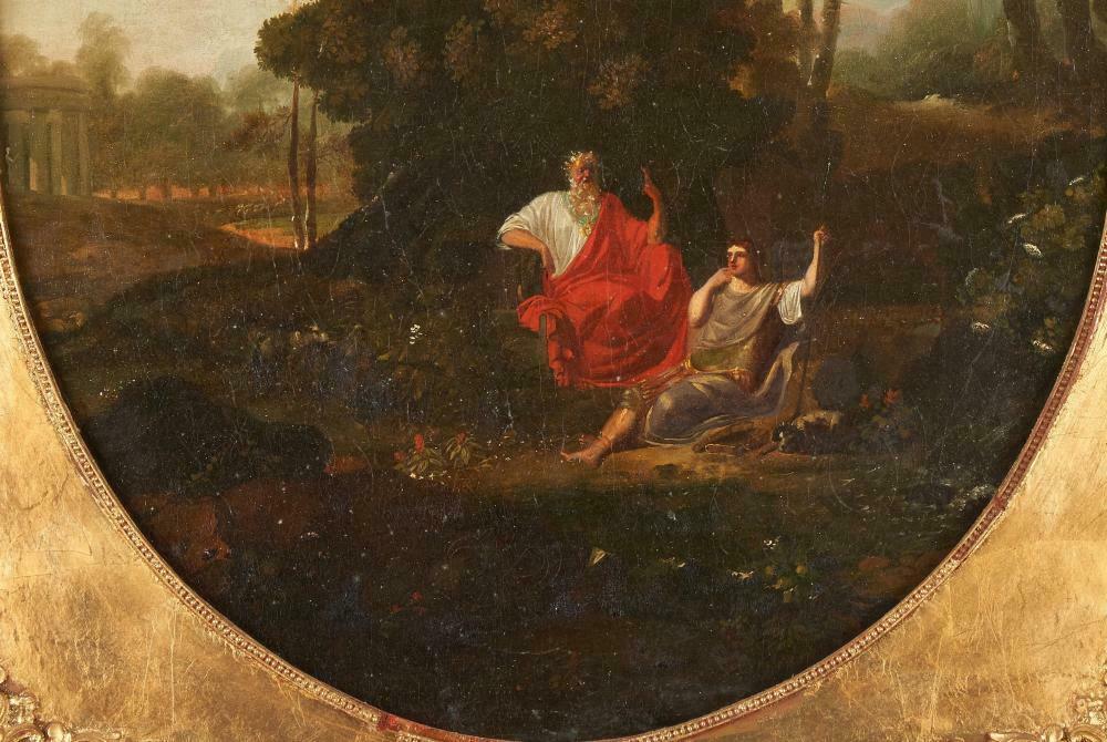 Telemachus and Mentor by Jacques Antoine Vallin (Paris, 1760-1831) oil on canvas