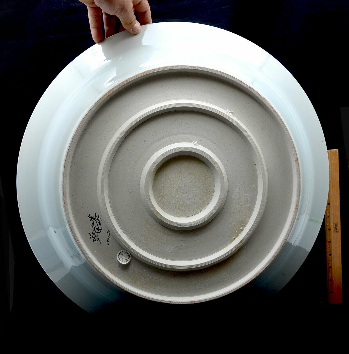 LIU JIANHUA "Games" Signed 2002 Ceramic Sculpture 21 1/2 Inch Charger