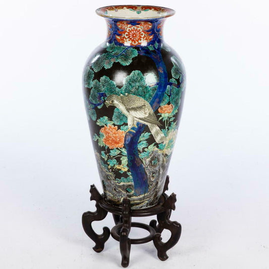 19th C. Japanese Meiji Fukagawa Koransha Imari Floor Vase 29 1/2 Inch Height