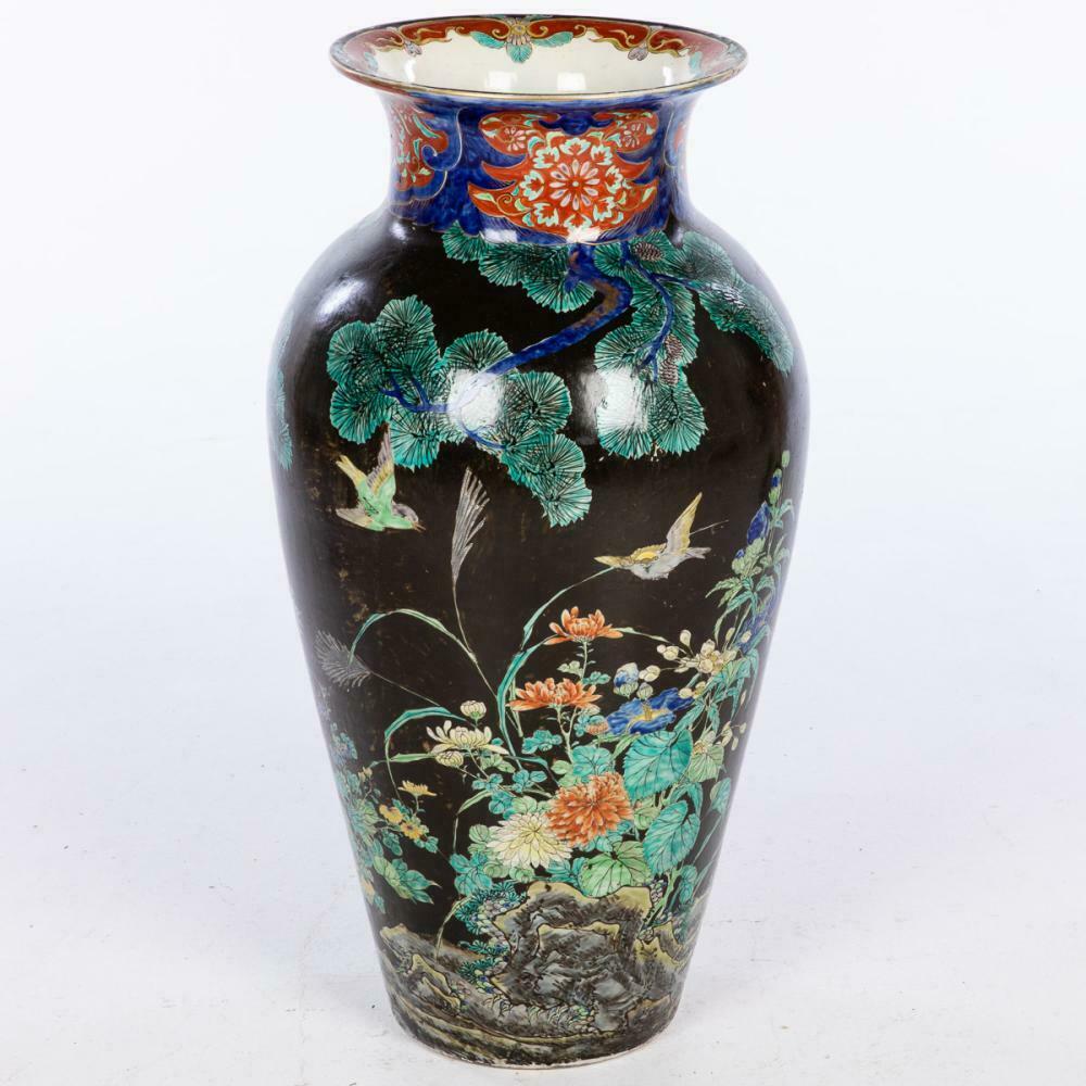 19th C. Japanese Meiji Fukagawa Koransha Imari Floor Vase 29 1/2 Inch Height
