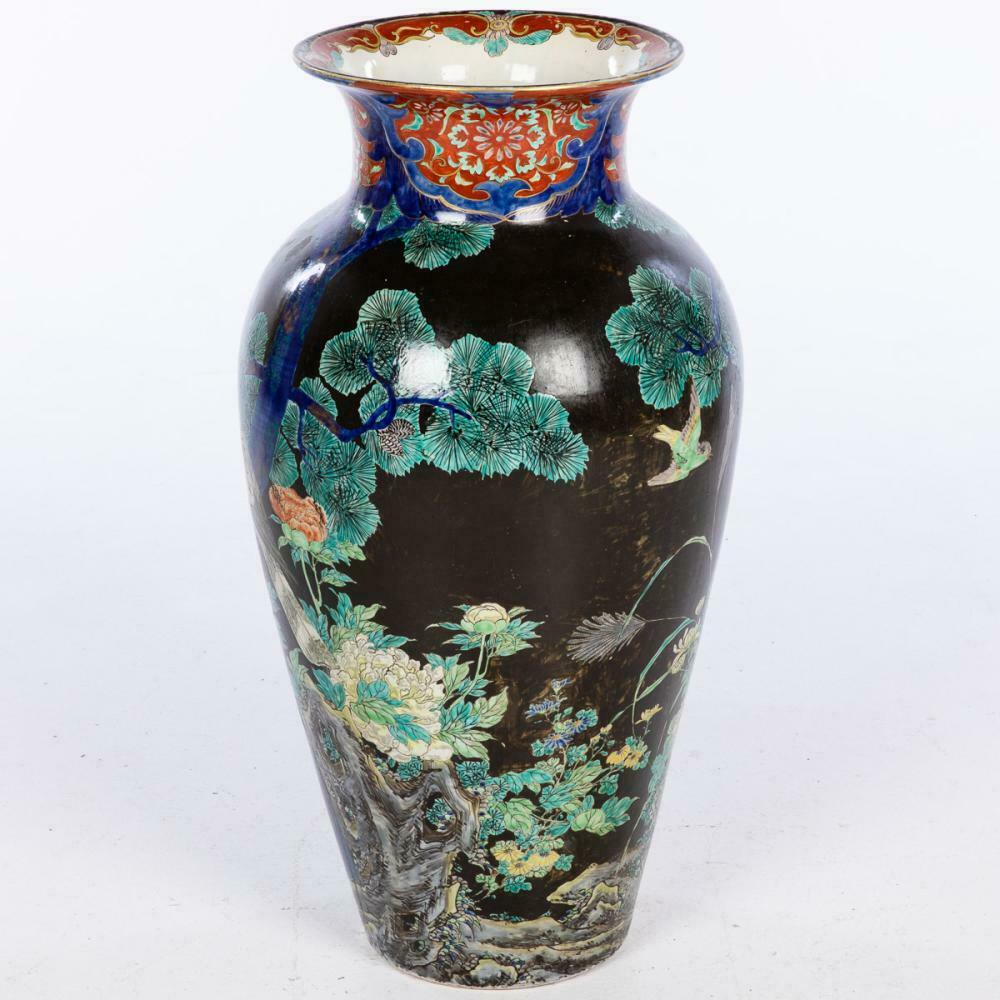 19th C. Japanese Meiji Fukagawa Koransha Imari Floor Vase 29 1/2 Inch Height