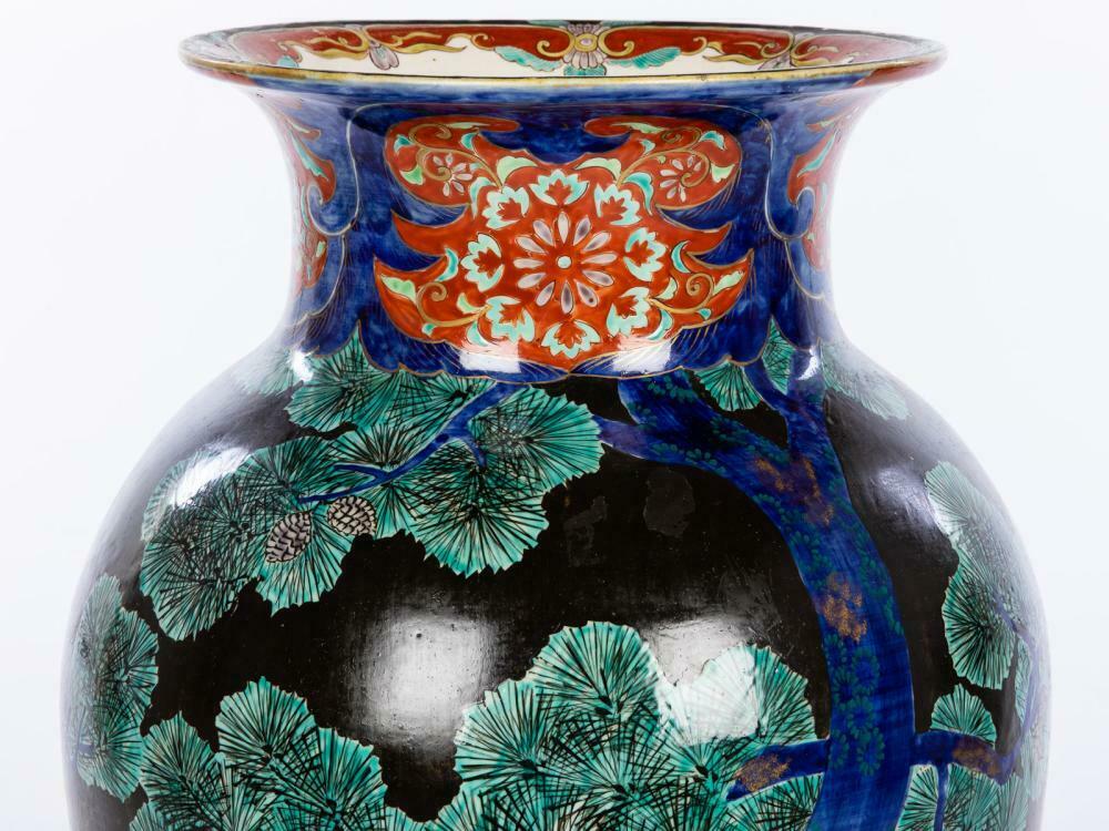19th C. Japanese Meiji Fukagawa Koransha Imari Floor Vase 29 1/2 Inch Height