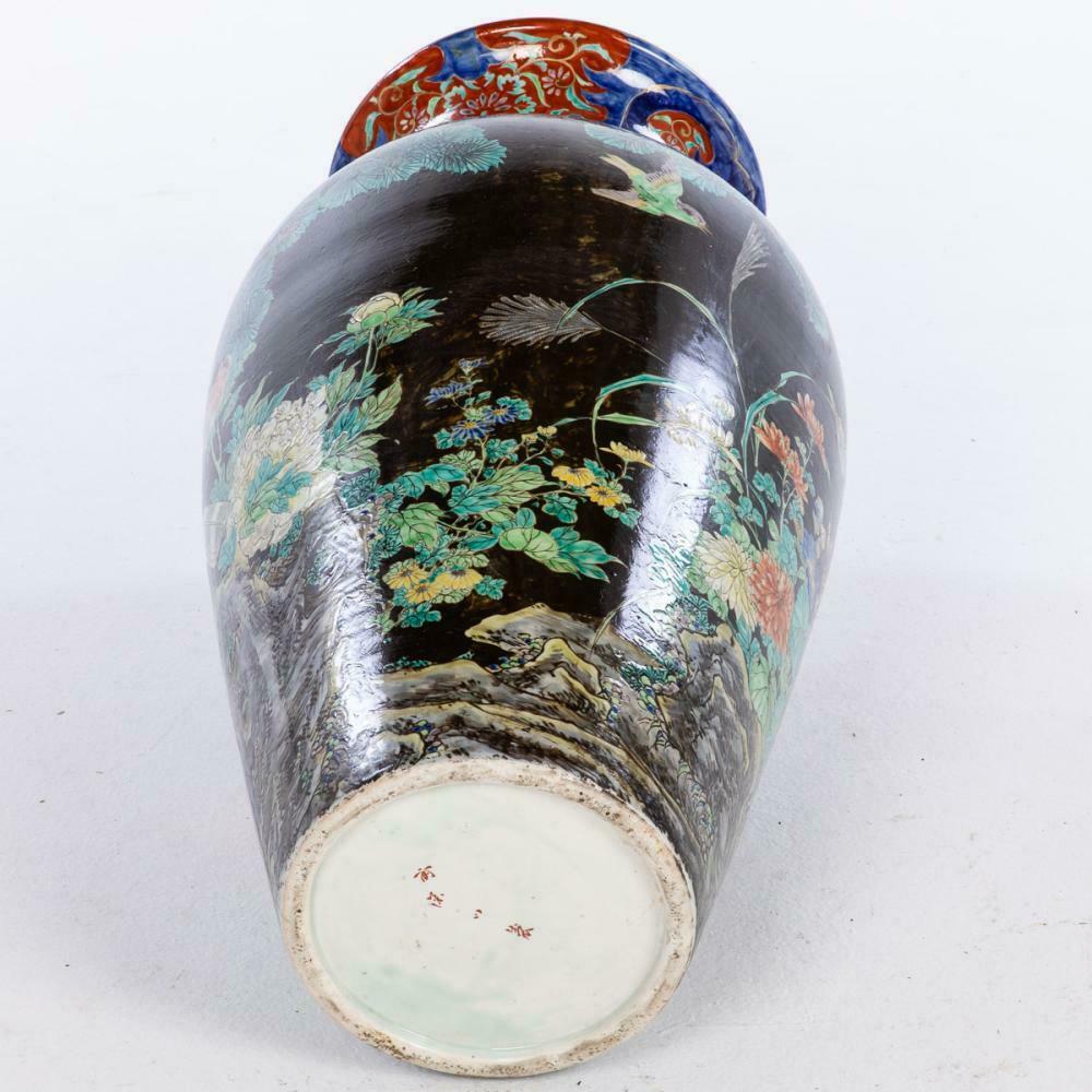 19th C. Japanese Meiji Fukagawa Koransha Imari Floor Vase 29 1/2 Inch Height