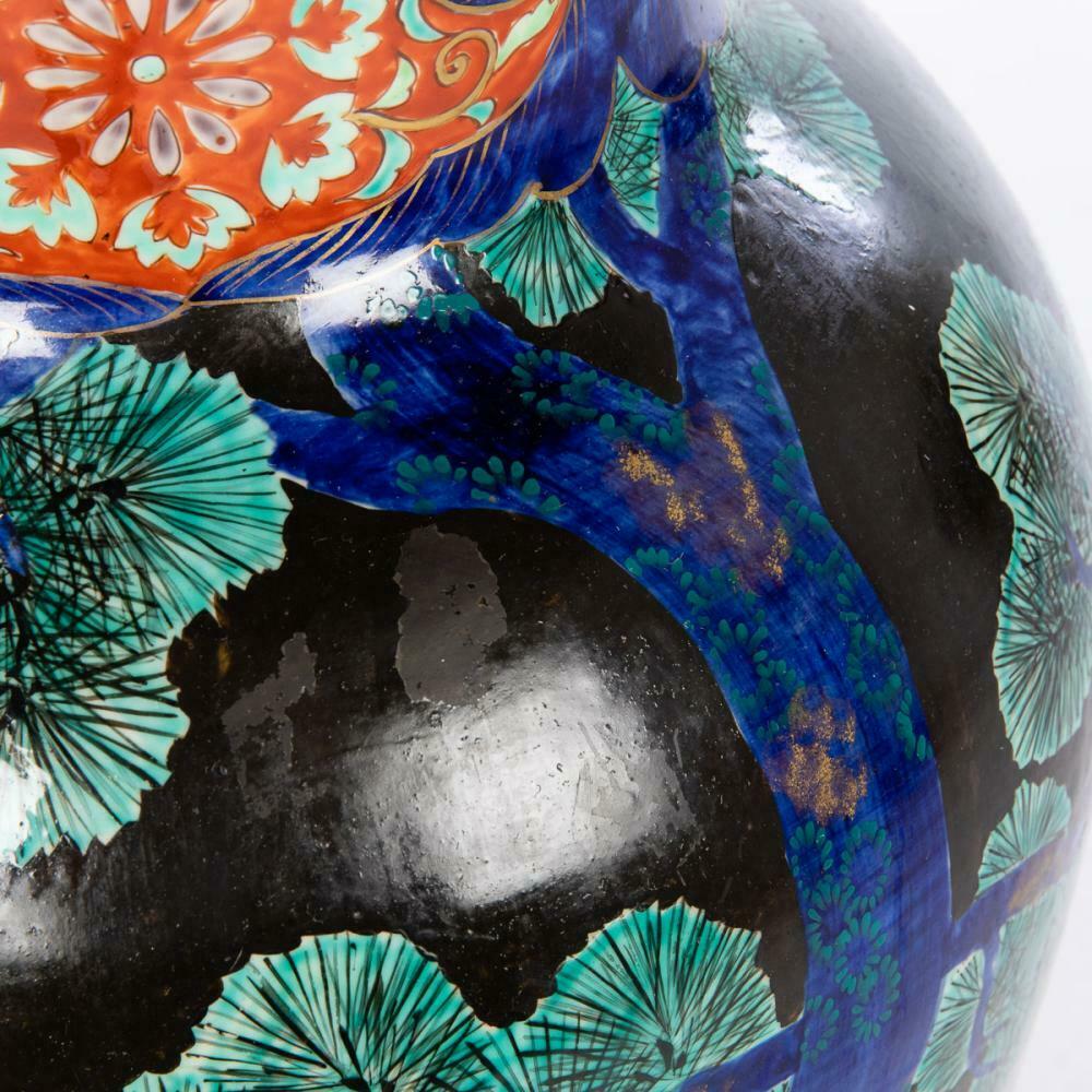 19th C. Japanese Meiji Fukagawa Koransha Imari Floor Vase 29 1/2 Inch Height