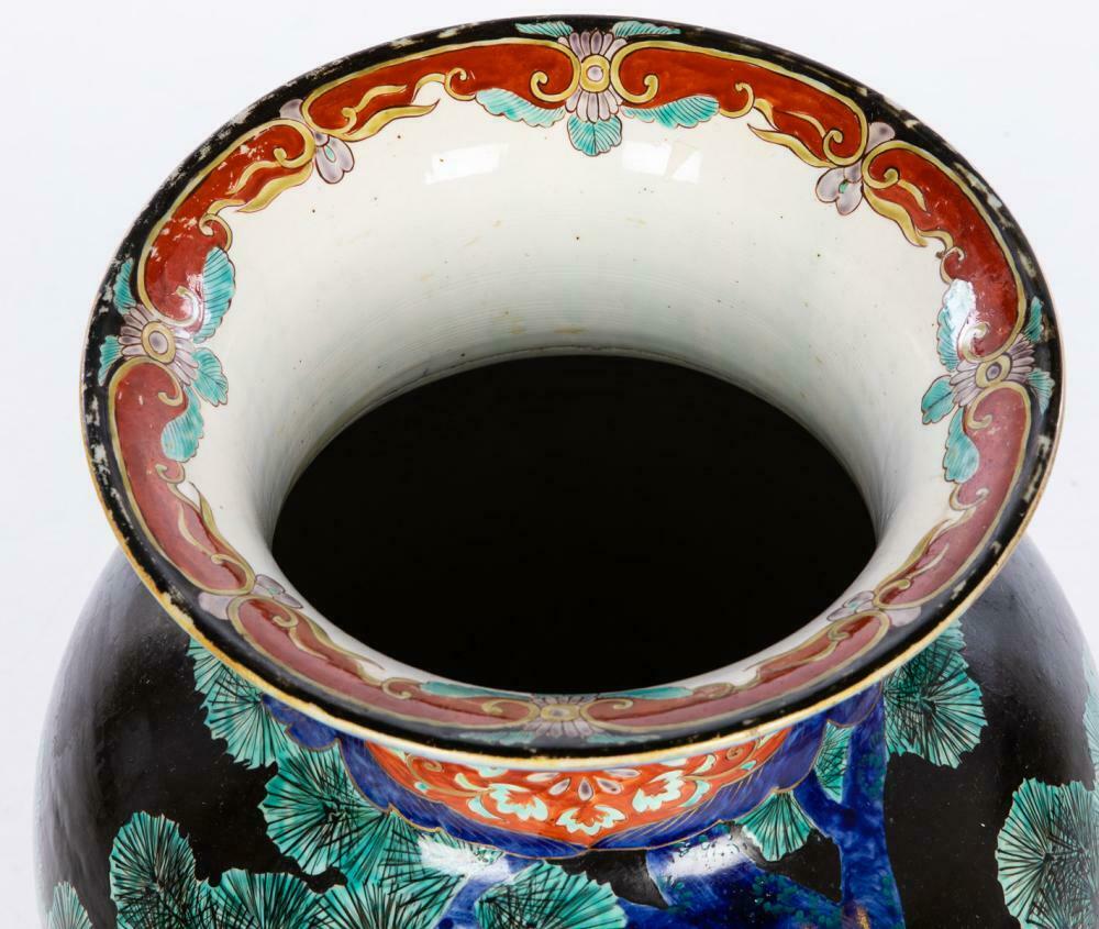 19th C. Japanese Meiji Fukagawa Koransha Imari Floor Vase 29 1/2 Inch Height