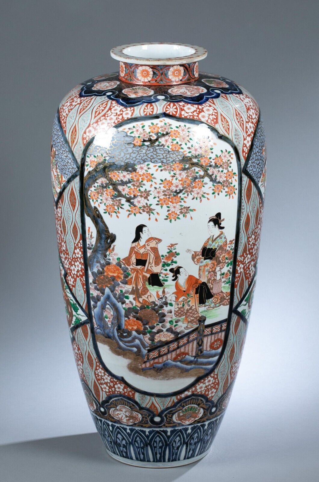 19th Century Japanese Imari Meiji 35 3/4 Inch Palace Floor Vase