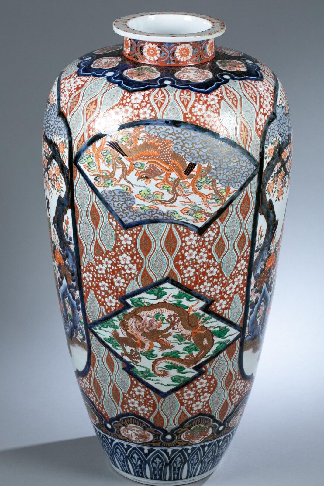 19th Century Japanese Imari Meiji 35 3/4 Inch Palace Floor Vase