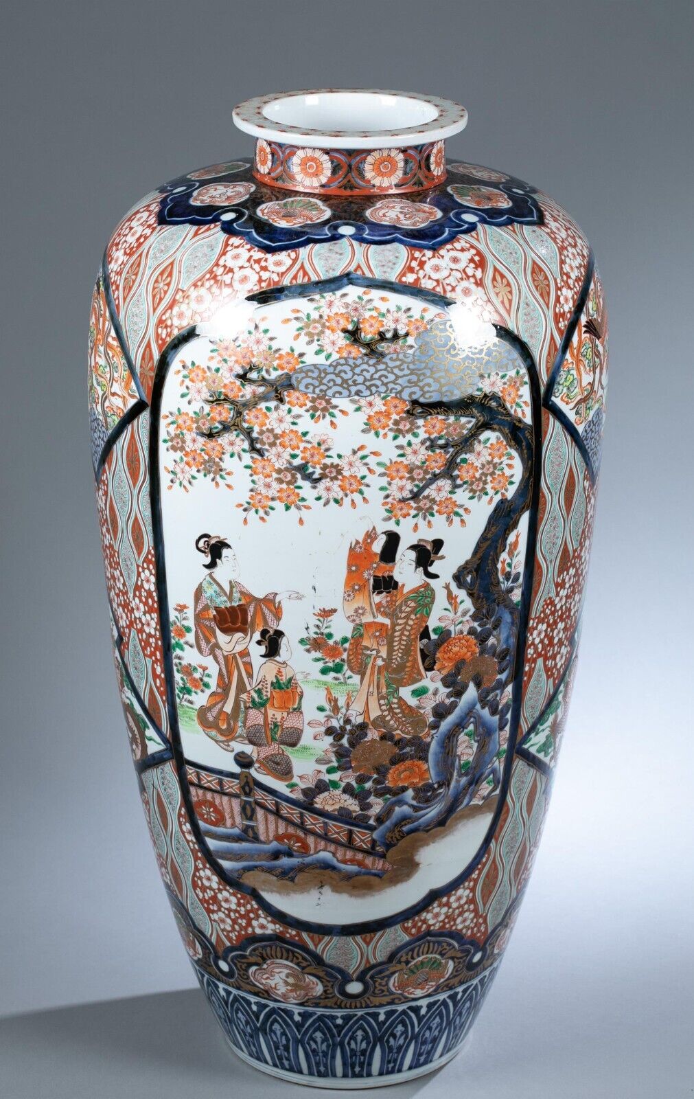 19th Century Japanese Imari Meiji 35 3/4 Inch Palace Floor Vase