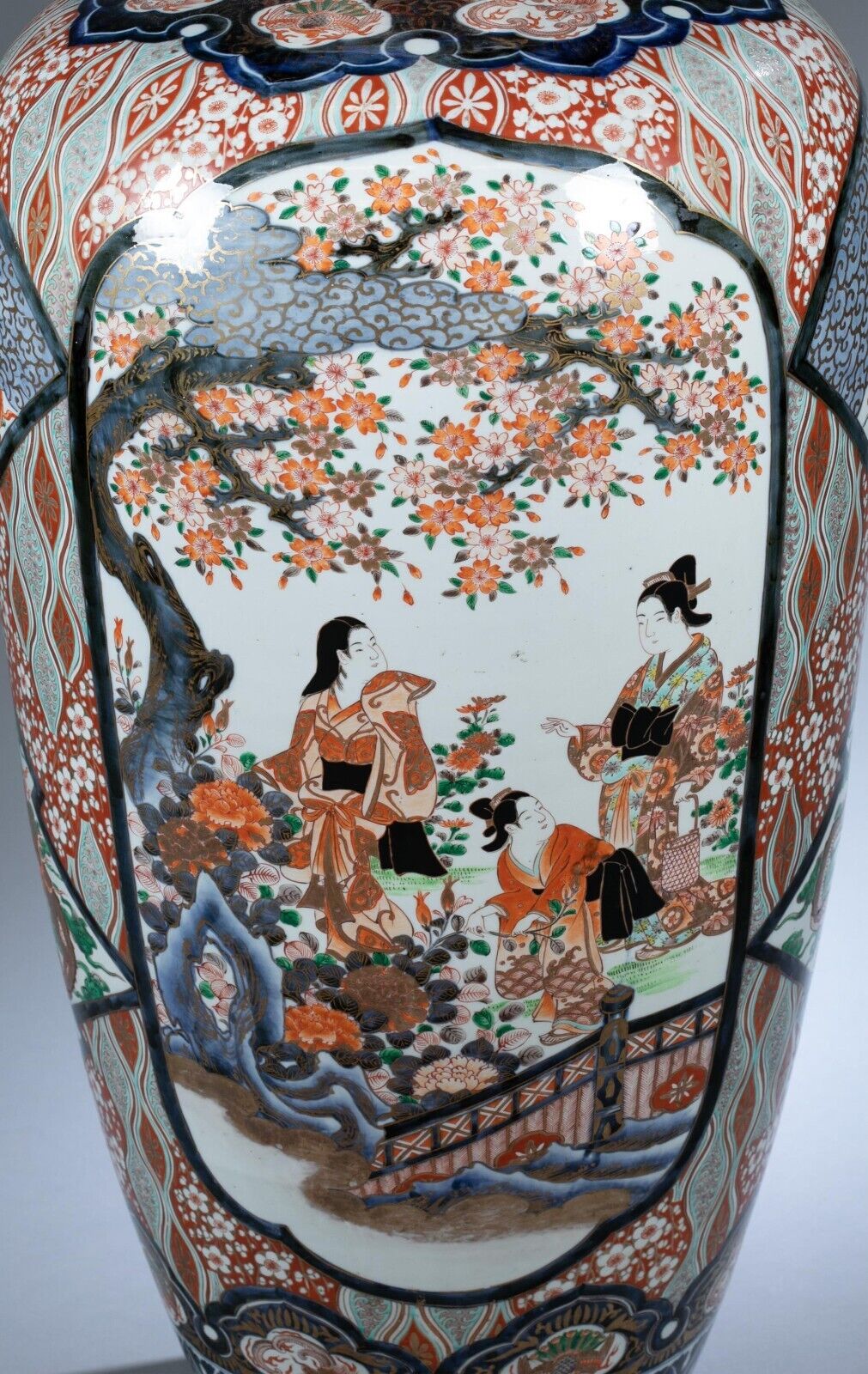 19th Century Japanese Imari Meiji 35 3/4 Inch Palace Floor Vase