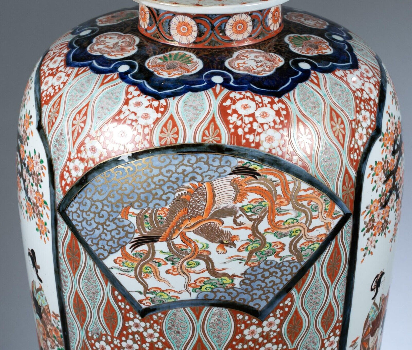 19th Century Japanese Imari Meiji 35 3/4 Inch Palace Floor Vase
