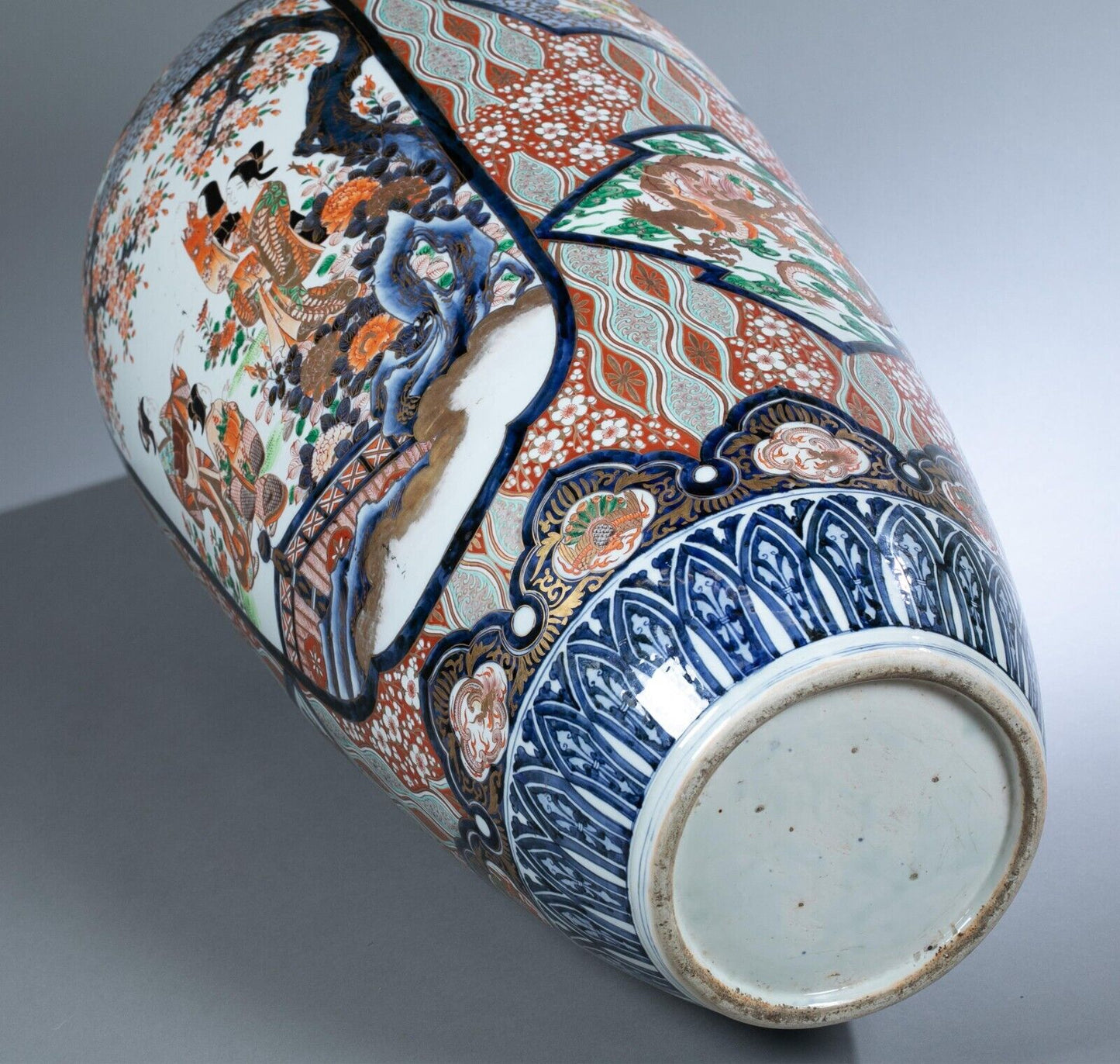 19th Century Japanese Imari Meiji 35 3/4 Inch Palace Floor Vase