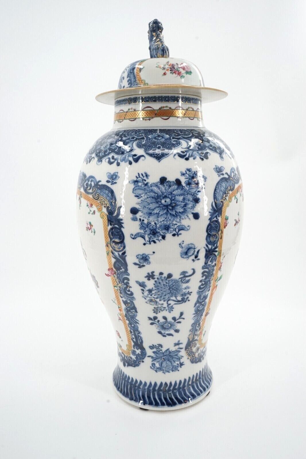 18th C Qianlong Famille Rose Chinese Export Baluster Vase 22 Inches in Height