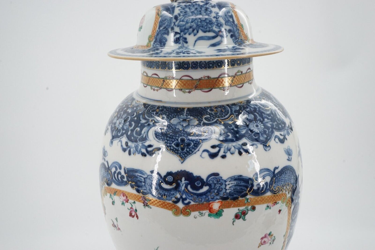 18th C Qianlong Famille Rose Chinese Export Baluster Vase 22 Inches in Height