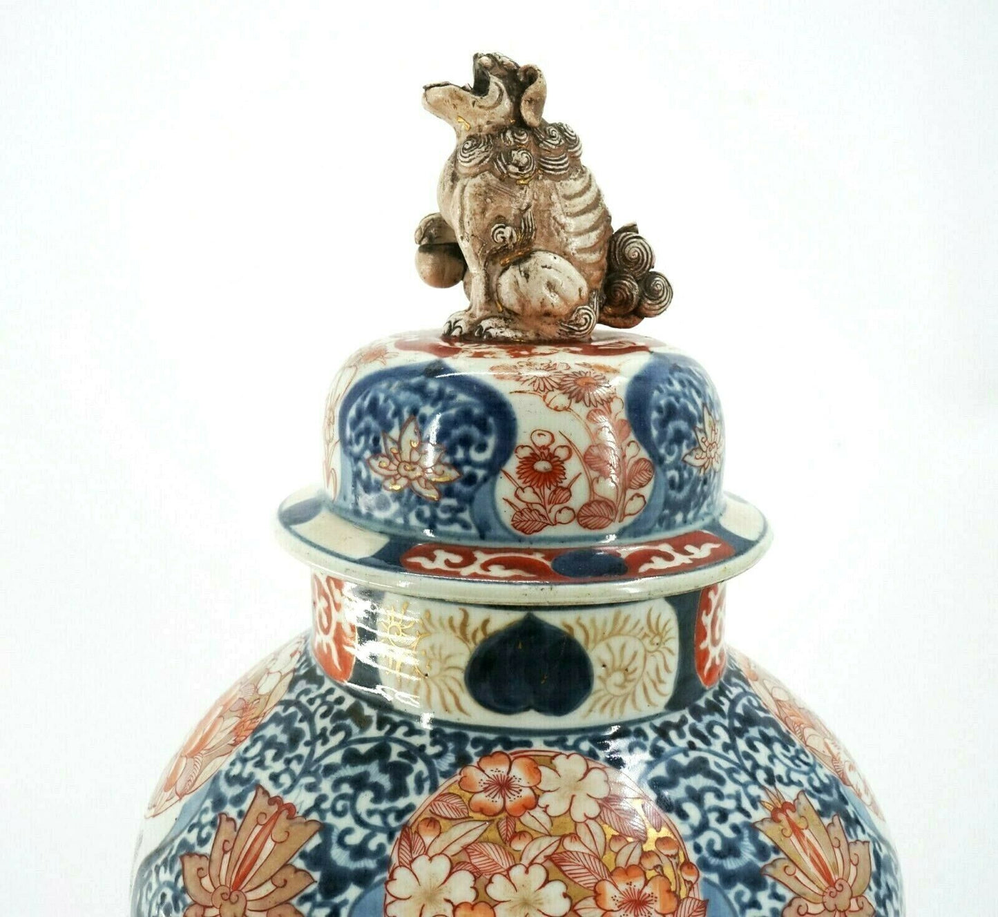 Japanese Imari 18th Century Circa 1700 Covered Baluster Vase 20 Inches in Height