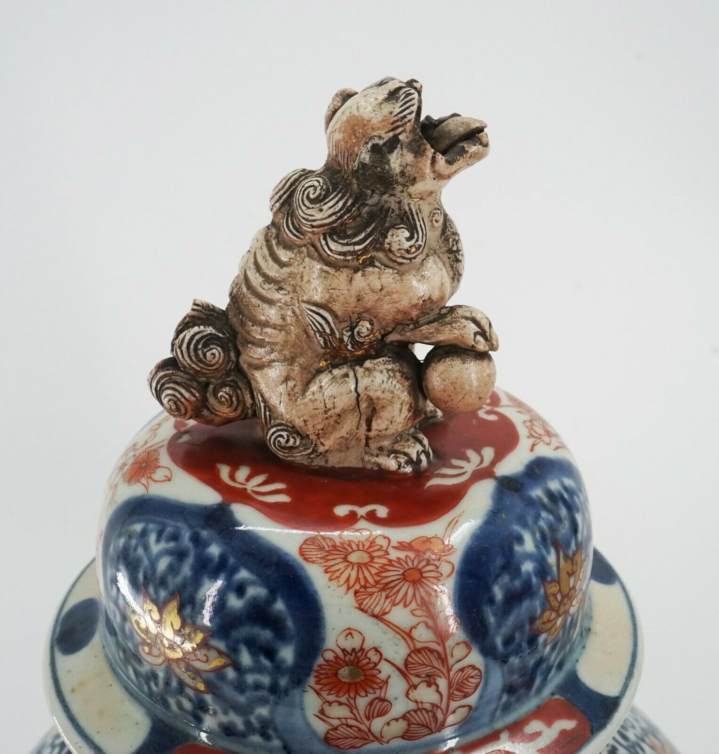 Japanese Imari 18th Century Circa 1700 Covered Baluster Vase 20 Inches in Height