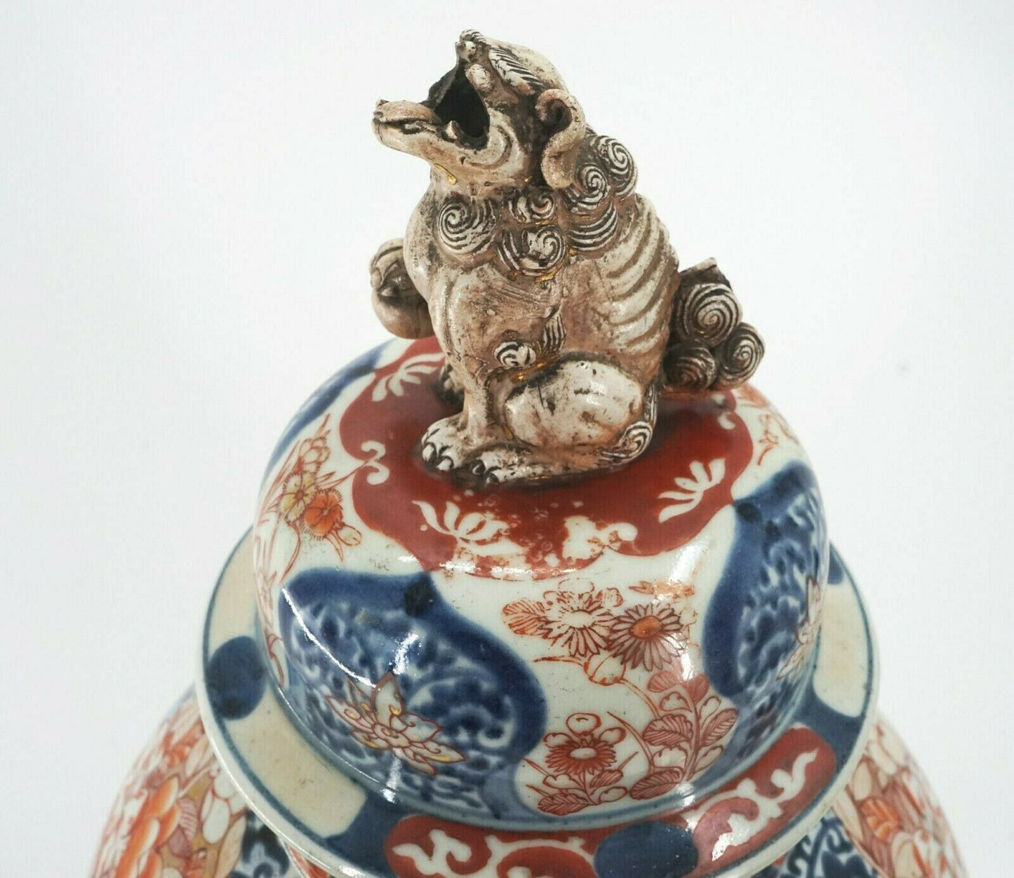 Japanese Imari 18th Century Circa 1700 Covered Baluster Vase 20 Inches in Height