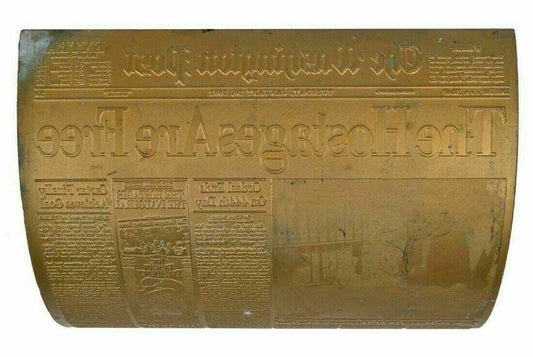 Washington Post Newspaper Print Plate "The Hostages Are Free" Jan. 20, 1881
