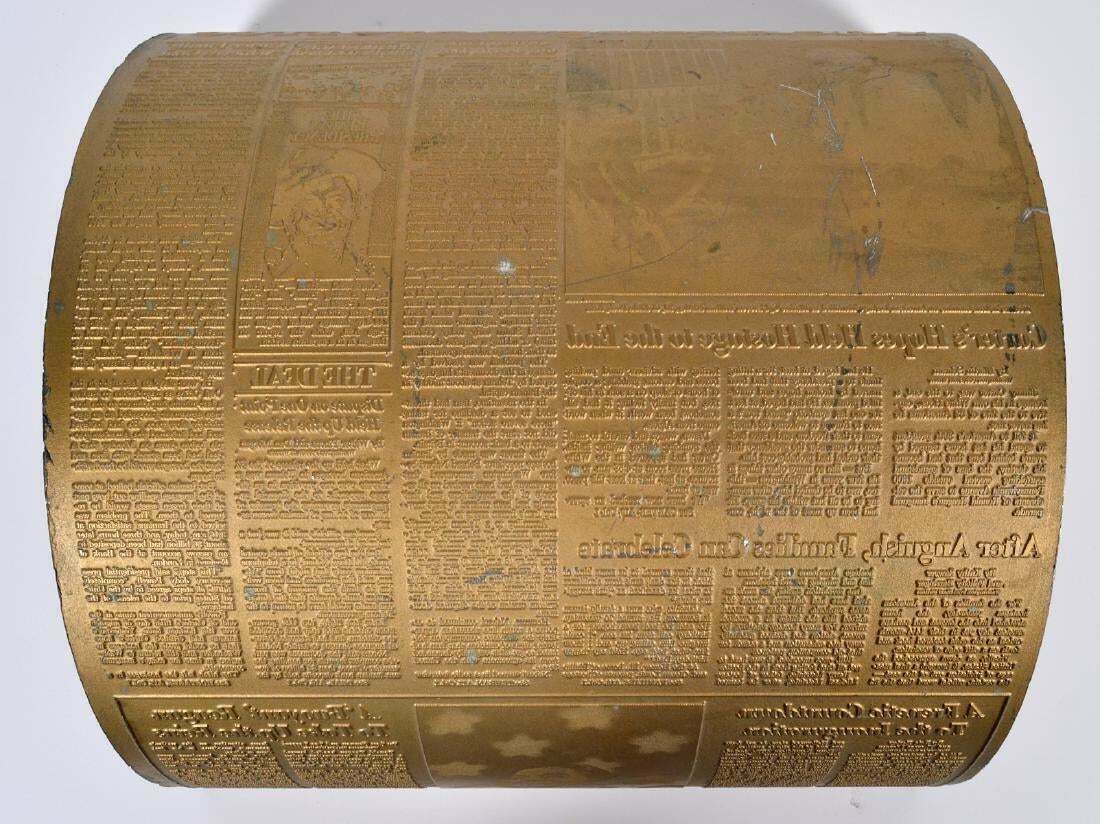 Washington Post Newspaper Print Plate "The Hostages Are Free" Jan. 20, 1881