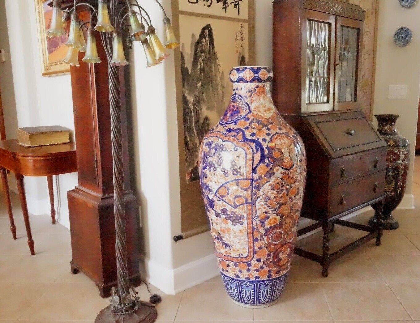 19th Century Japanese Imari Meiji 51 Inch Palace Floor Vase
