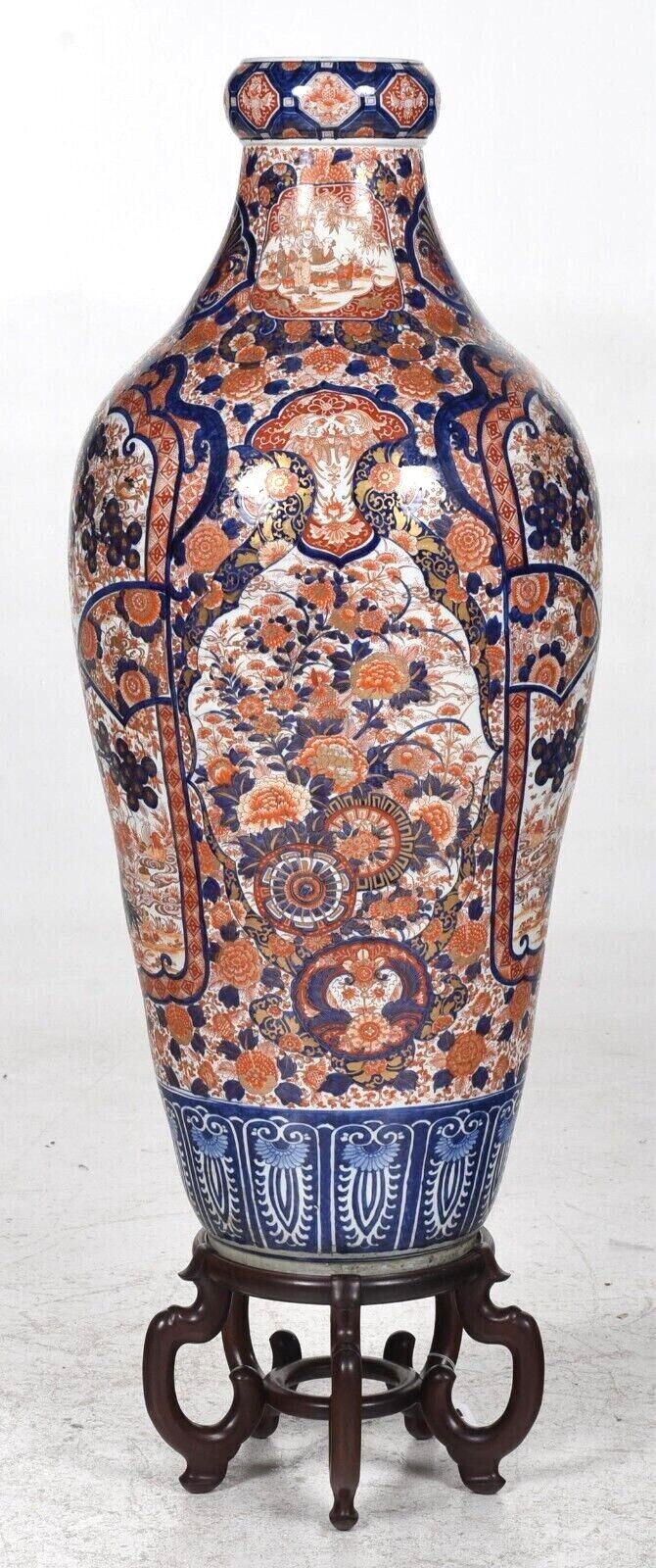 19th Century Japanese Imari Meiji 51 Inch Palace Floor Vase