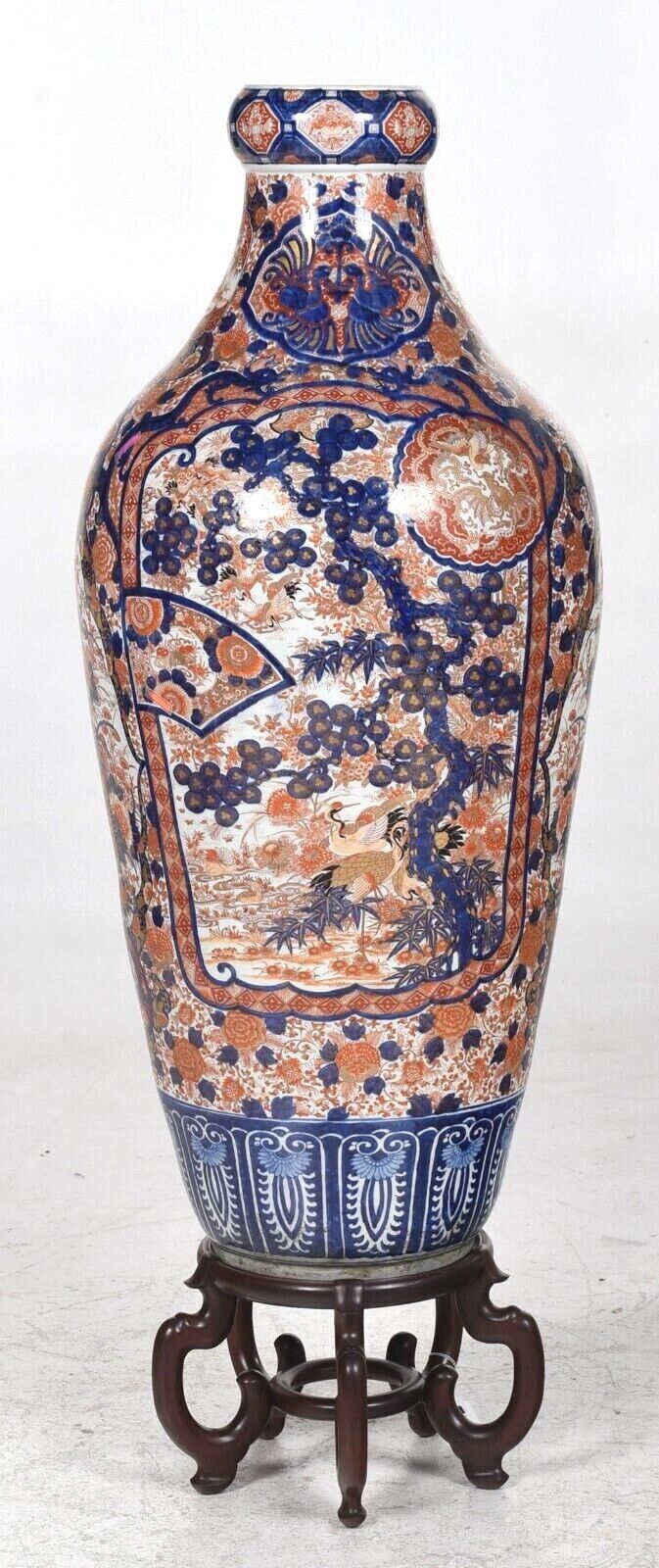 19th Century Japanese Imari Meiji 51 Inch Palace Floor Vase