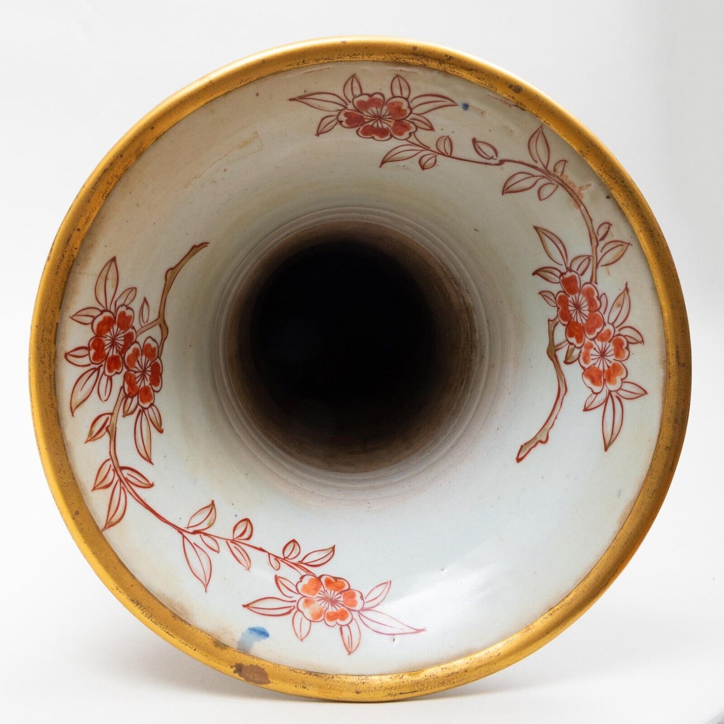 Japanese Imari 18th Century Trumpet Vase 23 inches in Height Edo Period Ormolu Gilded Mounts