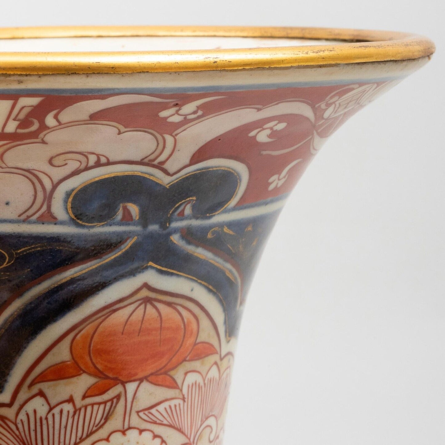 Japanese Imari 18th Century Trumpet Vase 23 inches in Height Edo Period Ormolu Gilded Mounts