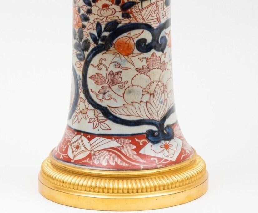 Japanese Imari 18th Century Trumpet Vase 23 inches in Height Edo Period Ormolu Gilded Mounts