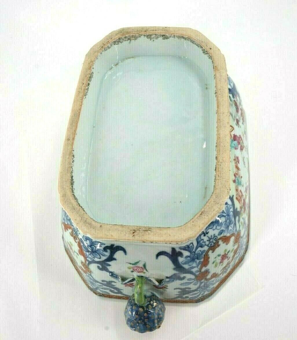 Late 18th Century Chinese Famille Rose / Tobacco Pattern Tureen with Base Plate